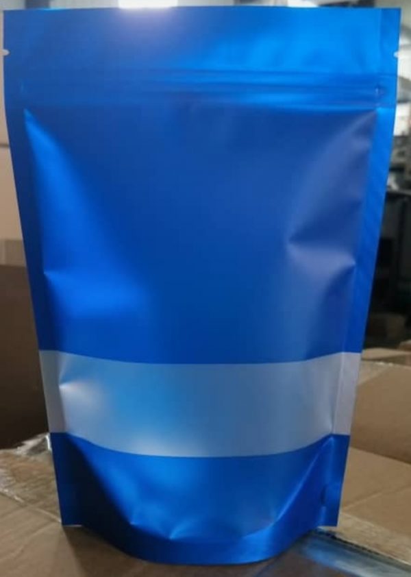 250g Window Blue Matt Stand Up Pouch - Image 2