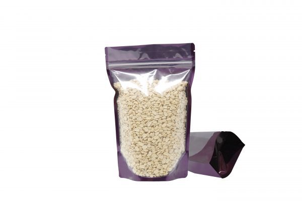 250g Clear Purple Shiny Stand Up Pouch - Image 2